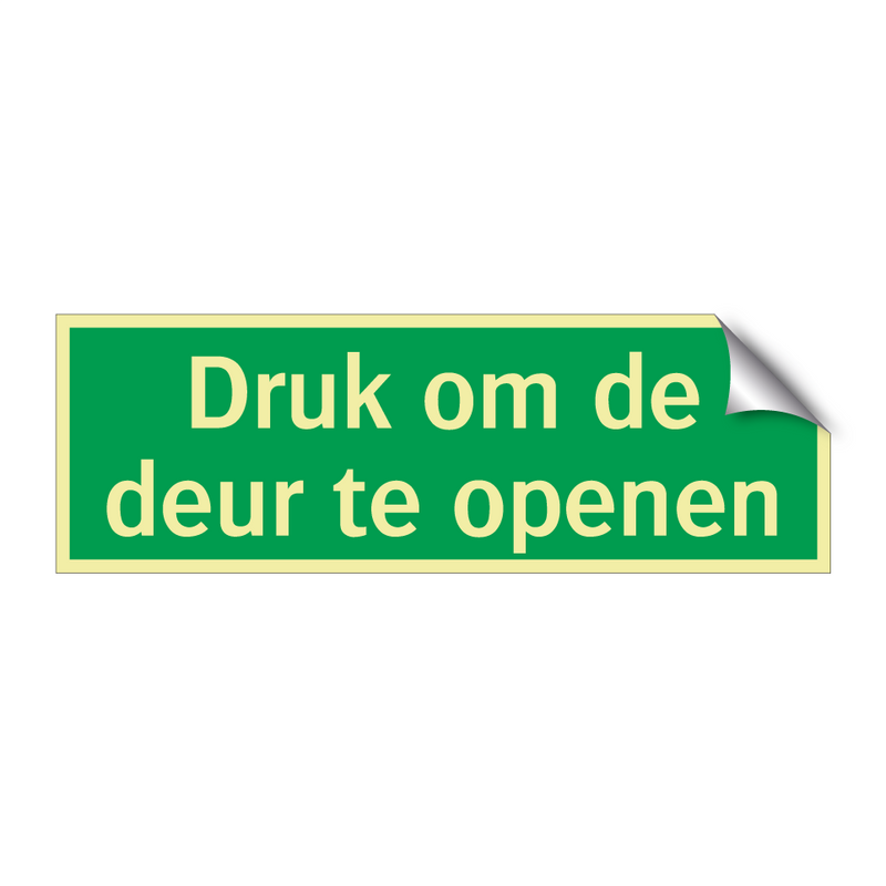 Druk om de deur te openen