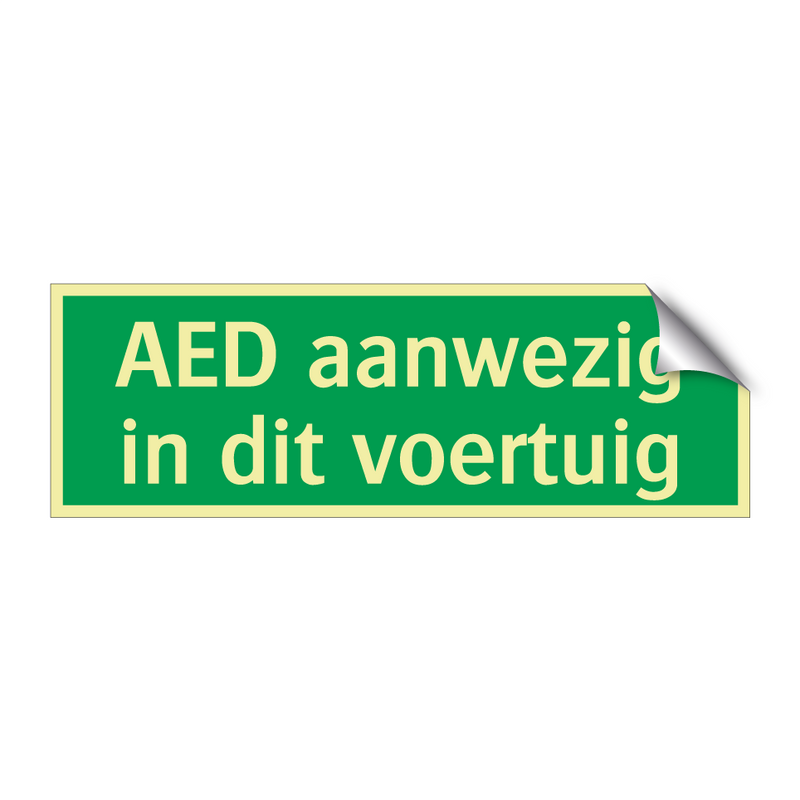 AED aanwezig in dit voertuig