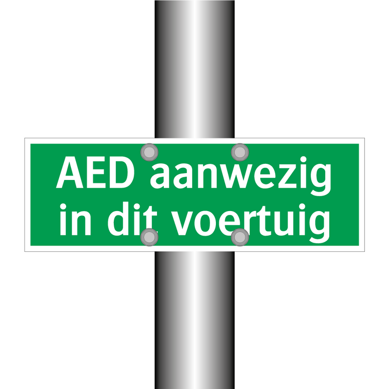 AED aanwezig in dit voertuig