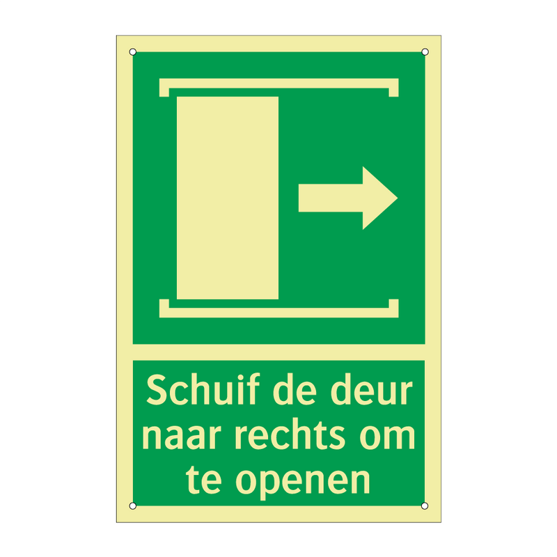 Schuif de deur naar rechts om te openen & Schuif de deur naar rechts om te openen