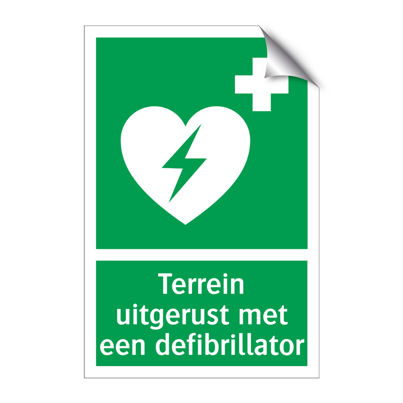 Terrein uitgerust met een defibrillator & Terrein uitgerust met een defibrillator