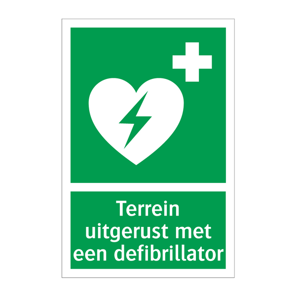 Terrein uitgerust met een defibrillator & Terrein uitgerust met een defibrillator