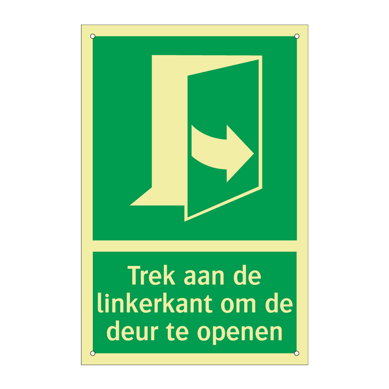 Trek aan de linkerkant om de deur te openen & Trek aan de linkerkant om de deur te openen