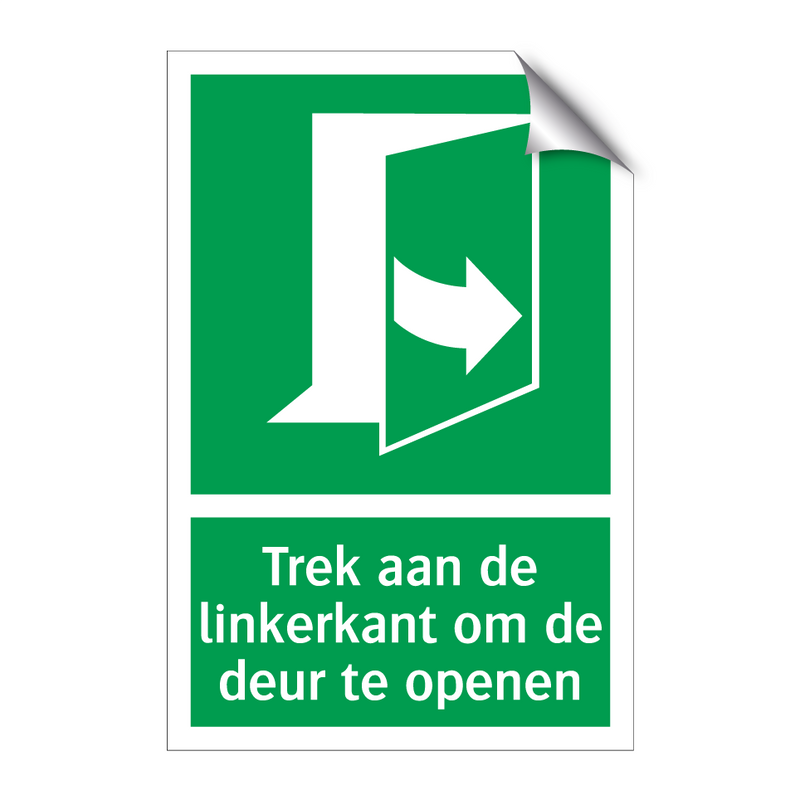 Trek aan de linkerkant om de deur te openen & Trek aan de linkerkant om de deur te openen