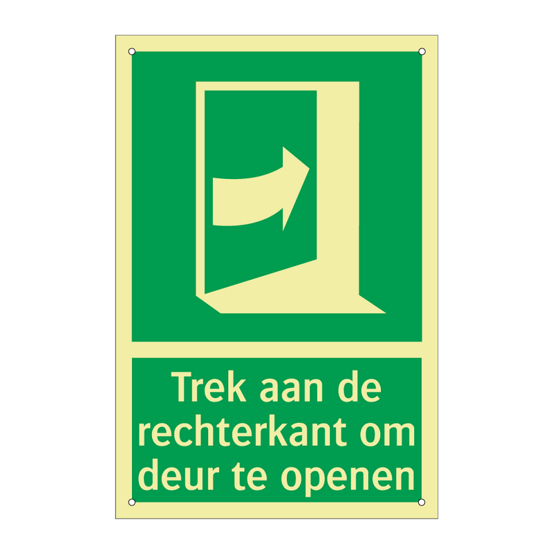 Trek aan de rechterkant om deur te openen & Trek aan de rechterkant om deur te openen