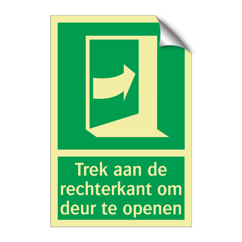 Trek aan de rechterkant om deur te openen & Trek aan de rechterkant om deur te openen