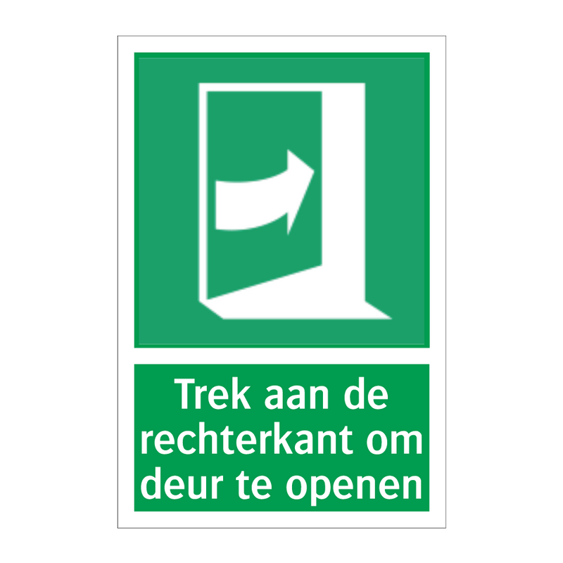 Trek aan de rechterkant om deur te openen & Trek aan de rechterkant om deur te openen