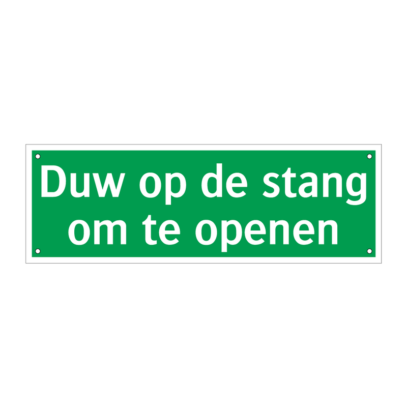 Duw op de stang om te openen