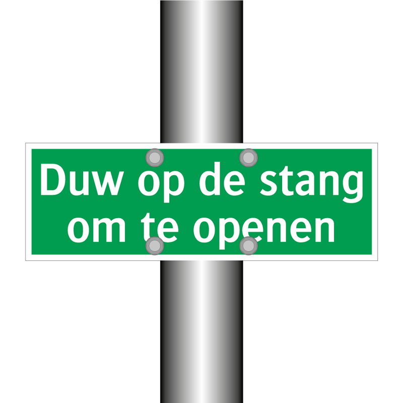 Duw op de stang om te openen