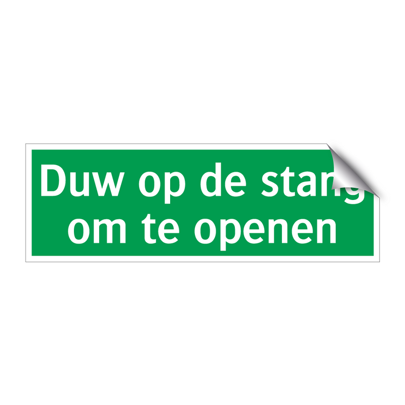 Duw op de stang om te openen