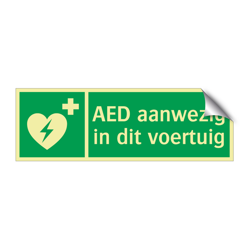 AED aanwezig in dit voertuig