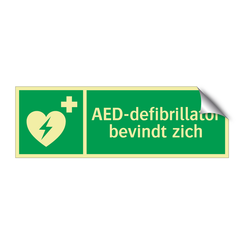 AED-defibrillator bevindt zich