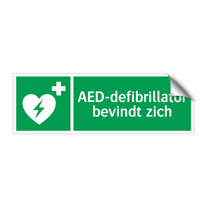 AED-defibrillator bevindt zich