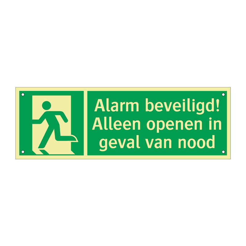 Alarm beveiligd! Alleen openen in geval van nood