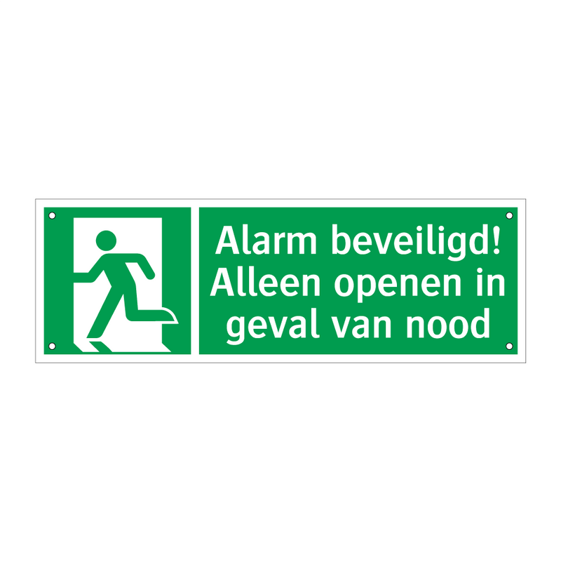 Alarm beveiligd! Alleen openen in geval van nood