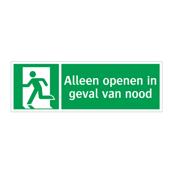 Alleen openen in geval van nood & Alleen openen in geval van nood & Alleen openen in geval van nood