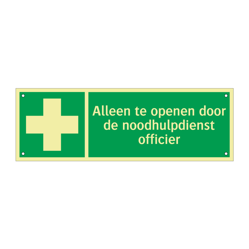 Alleen te openen door de noodhulpdienst officier