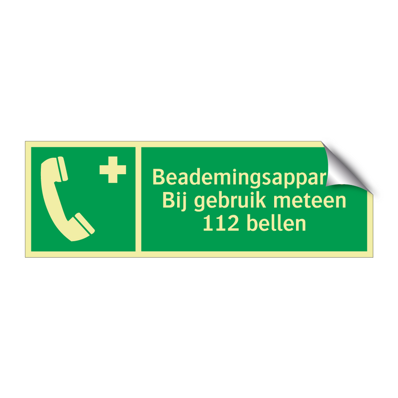 Beademingsapparaat Bij gebruik meteen 112 bellen