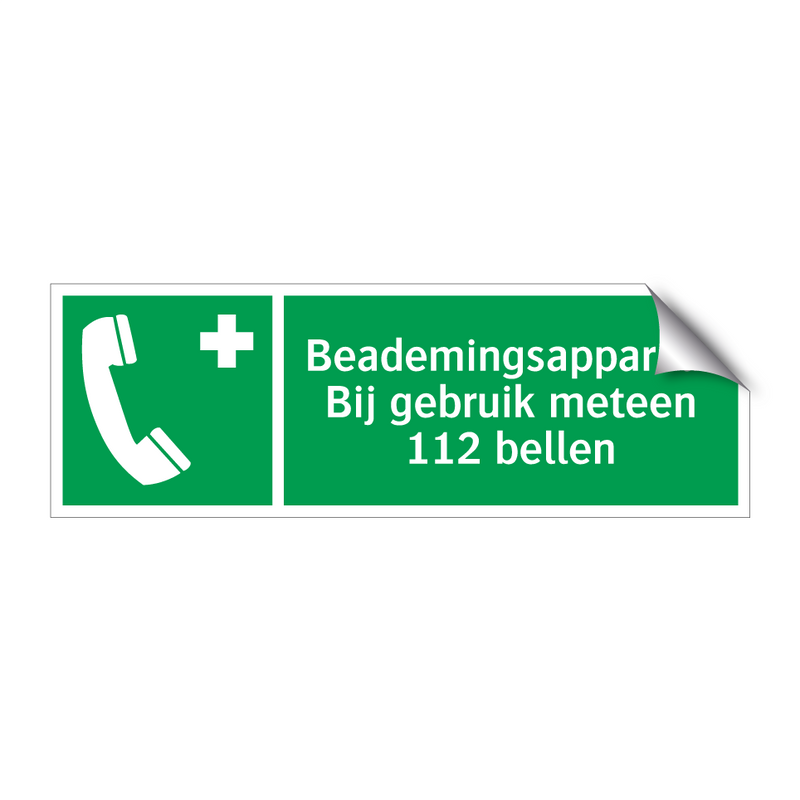 Beademingsapparaat Bij gebruik meteen 112 bellen