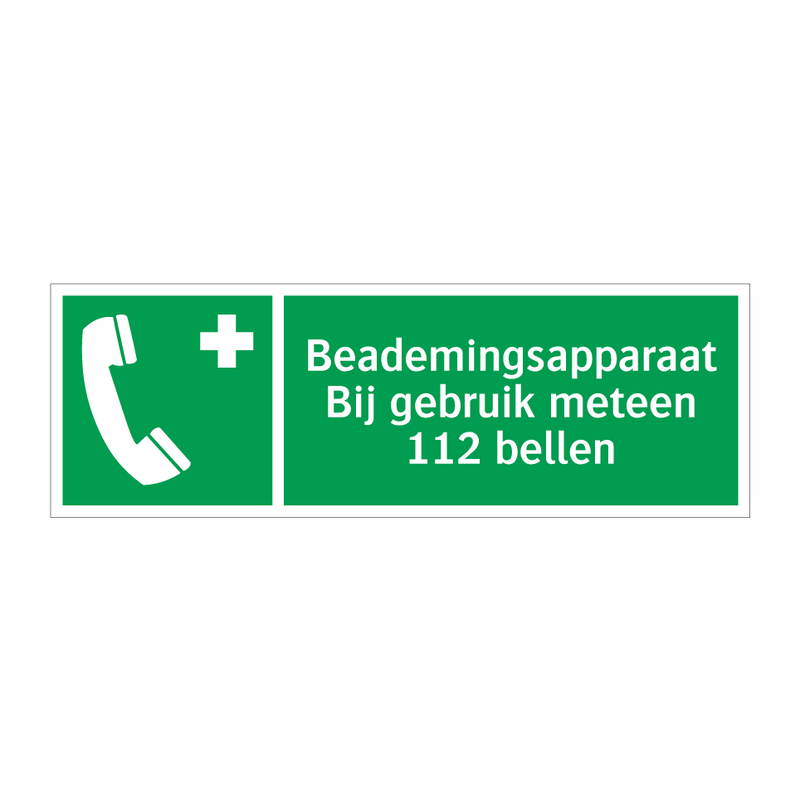 Beademingsapparaat Bij gebruik meteen 112 bellen