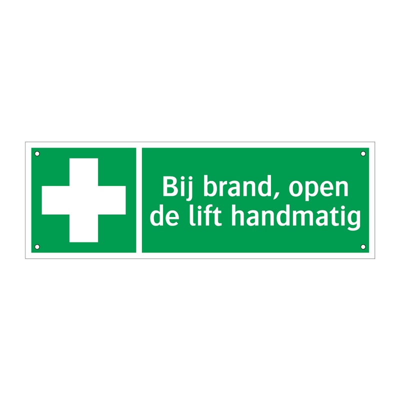 Bij brand, open de lift handmatig