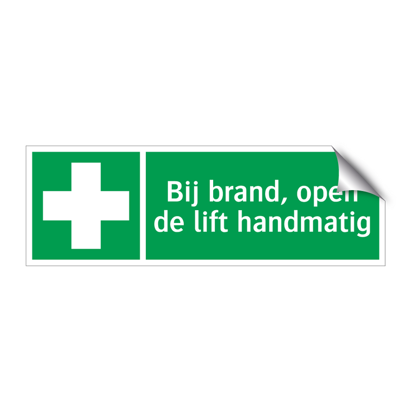 Bij brand, open de lift handmatig