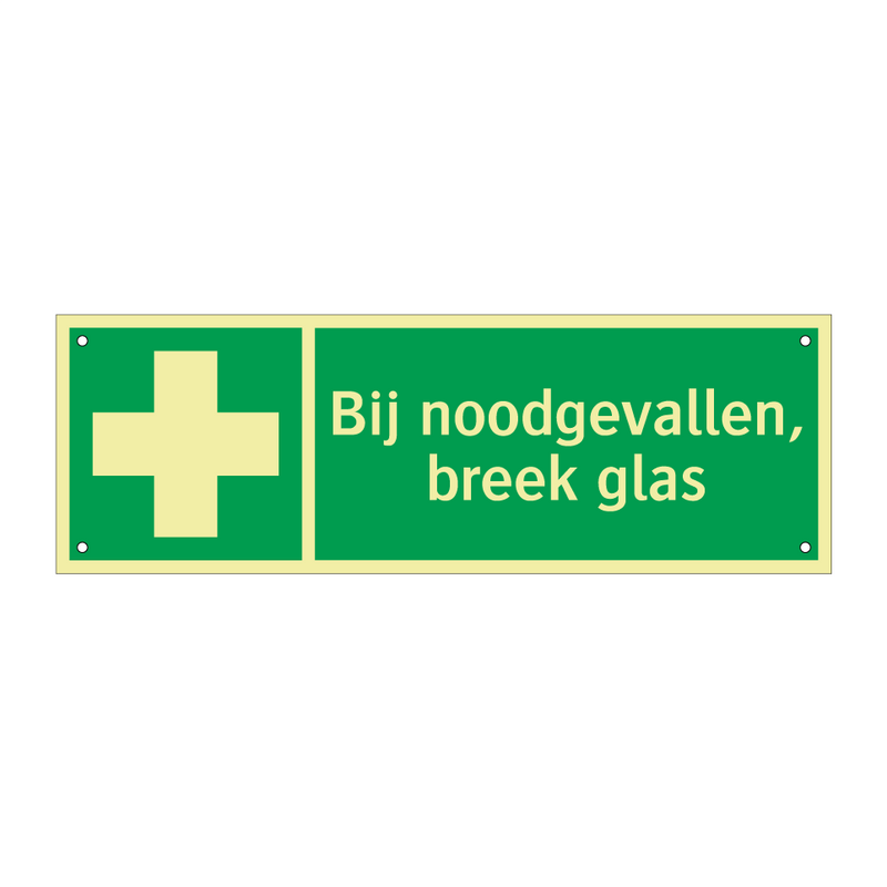 Bij noodgevallen, breek glas