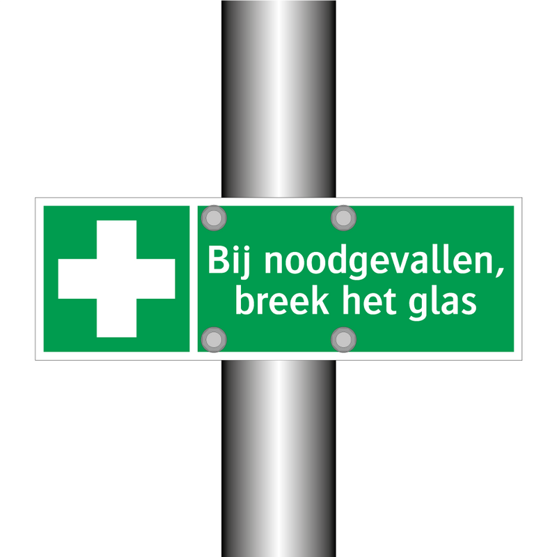 Bij noodgevallen, breek het glas