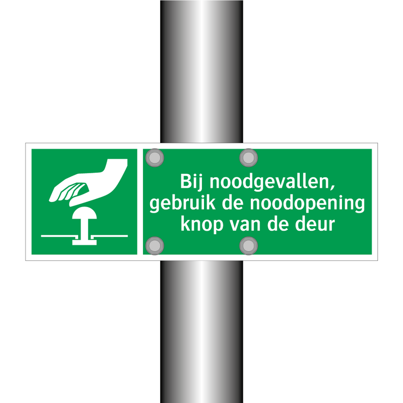 Bij noodgevallen, gebruik de noodopening knop van de deur