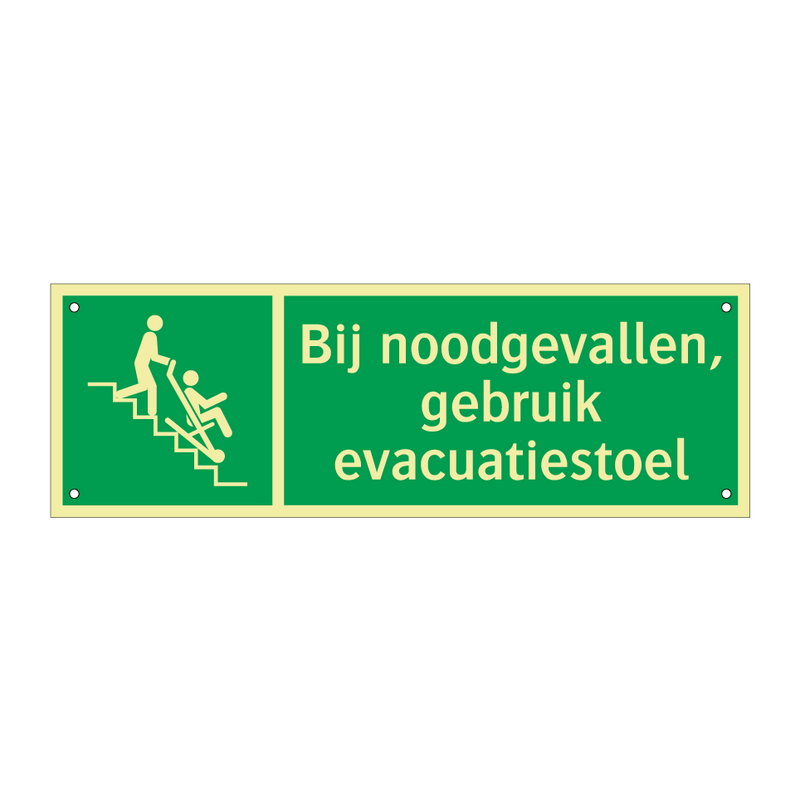 Bij noodgevallen, gebruik evacuatiestoel & Bij noodgevallen, gebruik evacuatiestoel