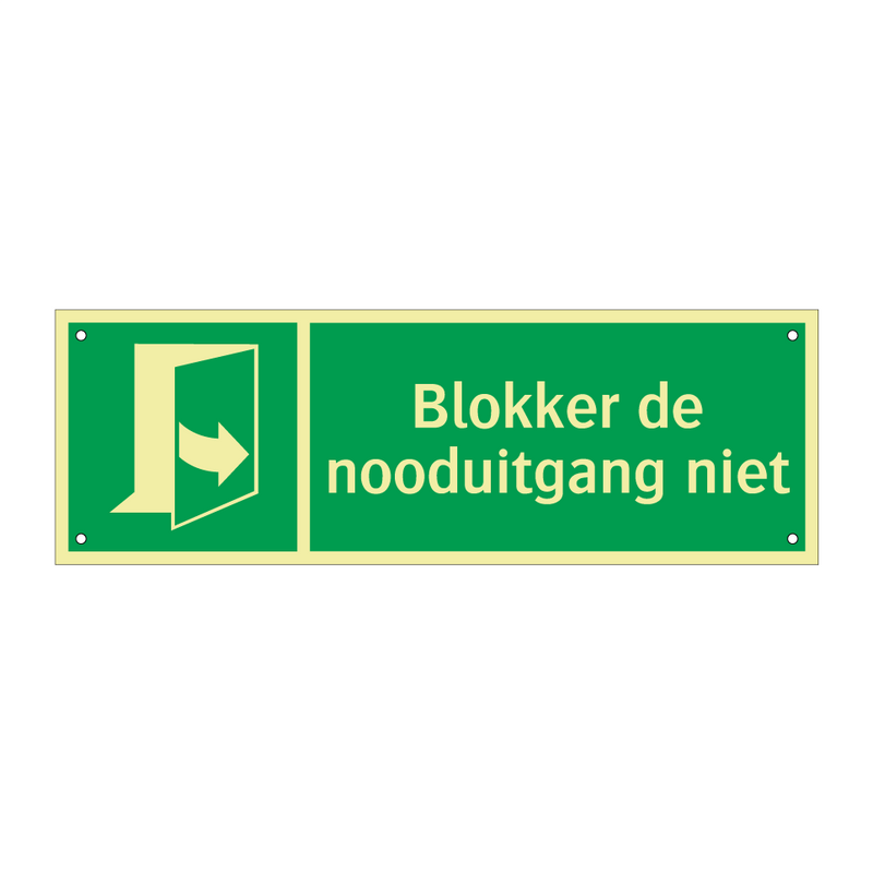 Blokker de nooduitgang niet