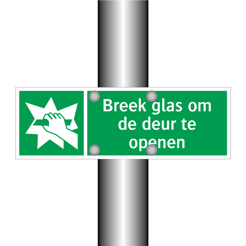 Breek glas om de deur te openen