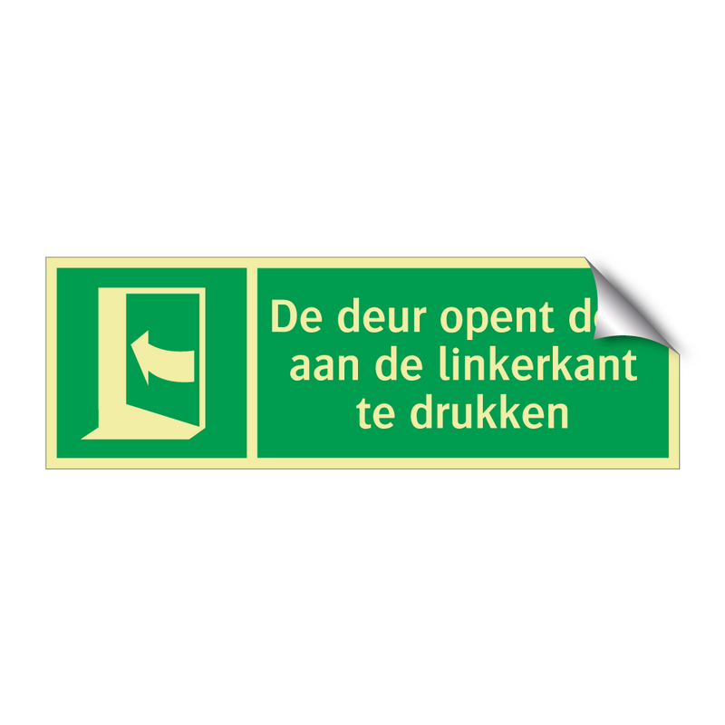 De deur opent door aan de linkerkant te drukken