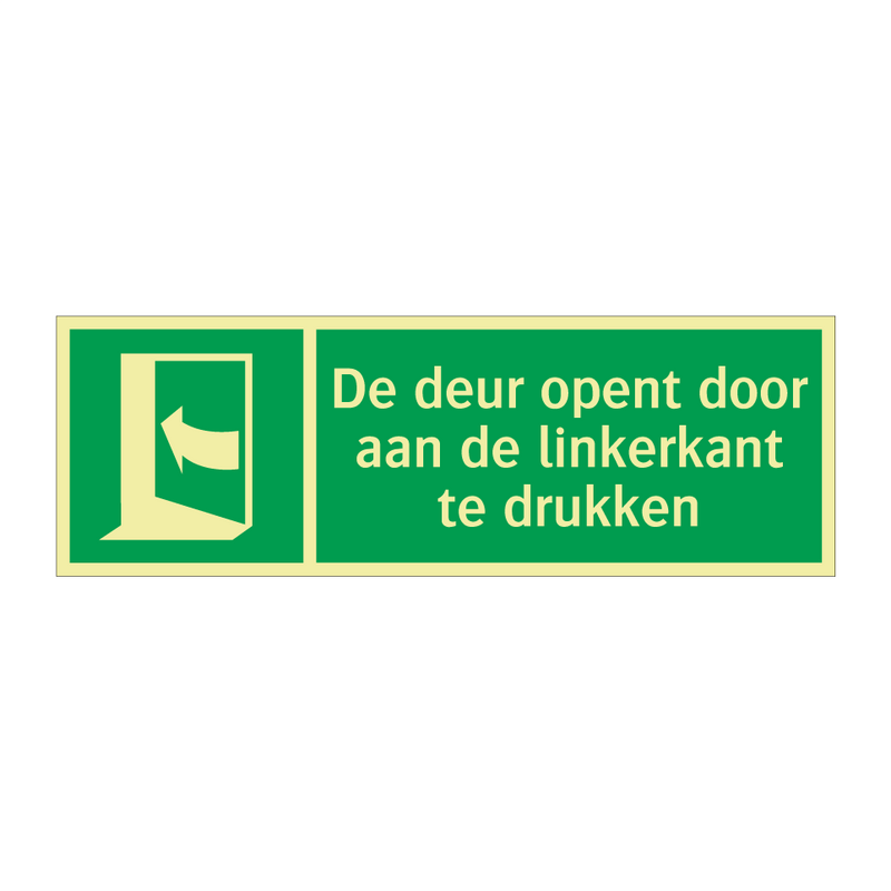 De deur opent door aan de linkerkant te drukken