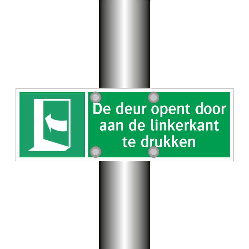 De deur opent door aan de linkerkant te drukken