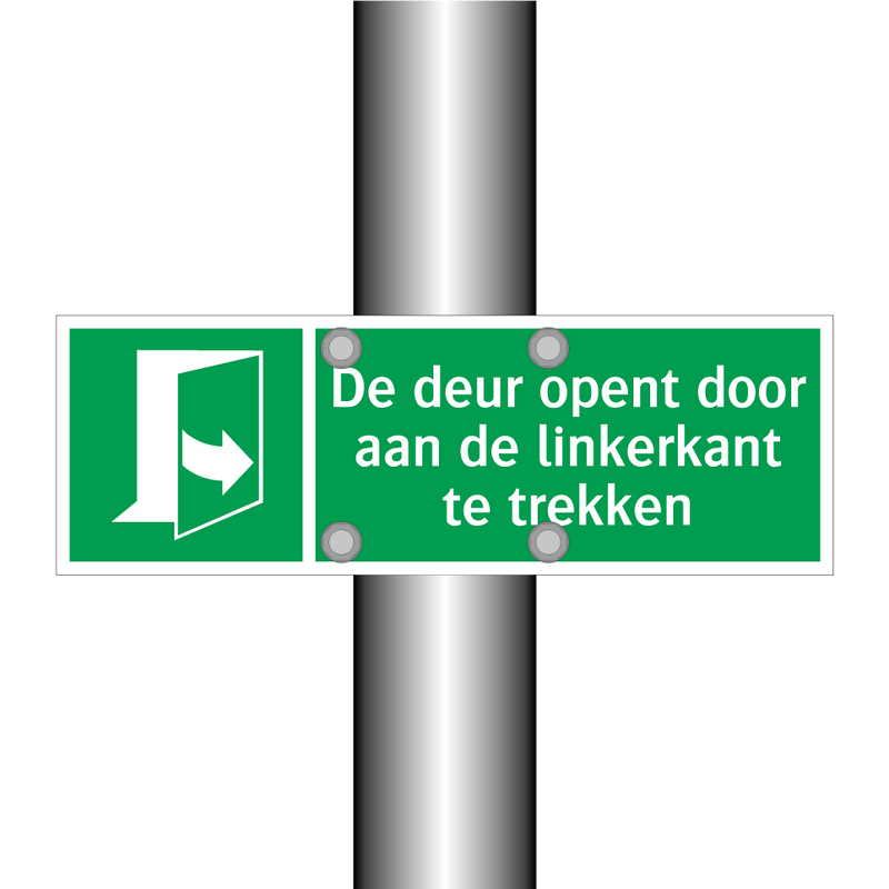 De deur opent door aan de linkerkant te trekken