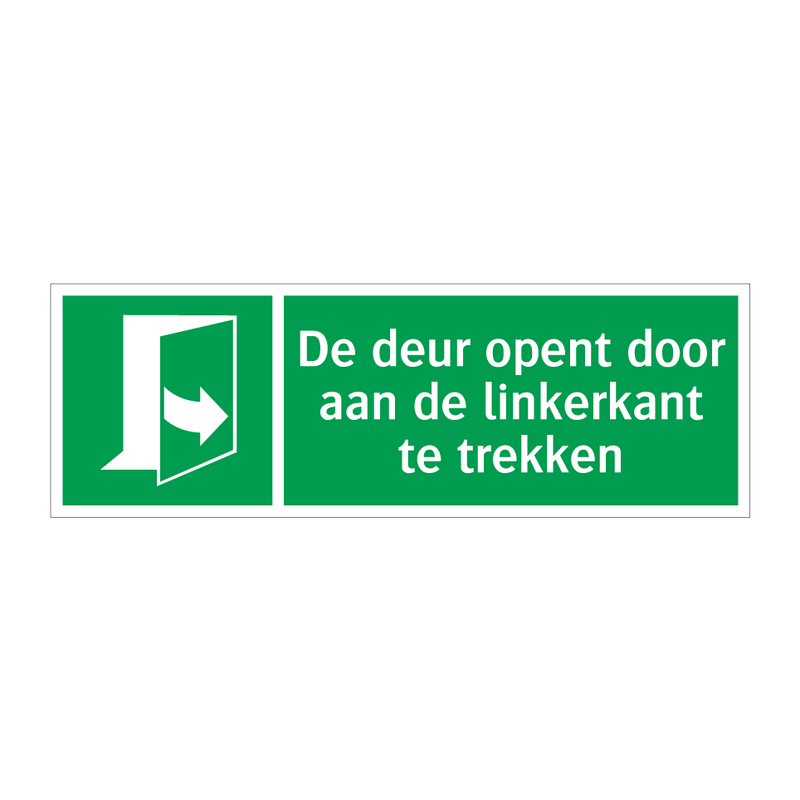 De deur opent door aan de linkerkant te trekken