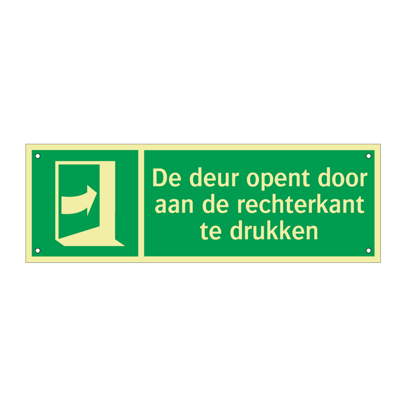 De deur opent door aan de rechterkant te drukken