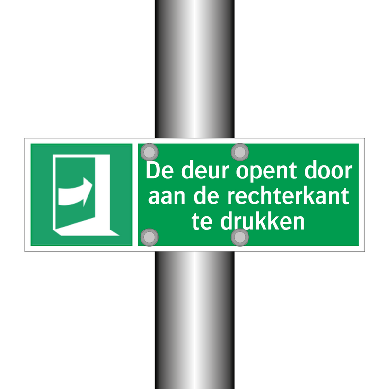 De deur opent door aan de rechterkant te drukken