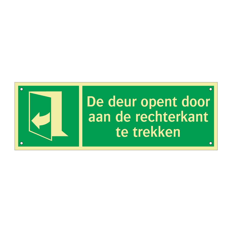 De deur opent door aan de rechterkant te trekken