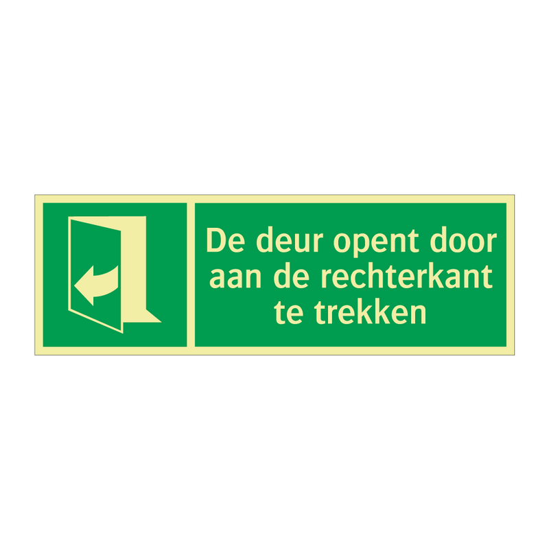 De deur opent door aan de rechterkant te trekken