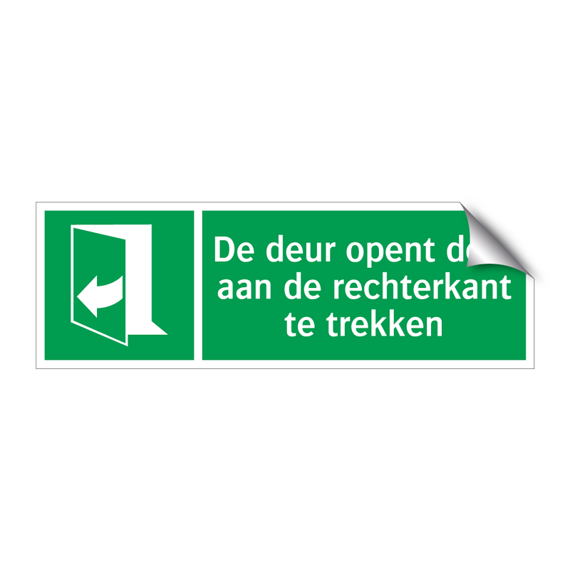 De deur opent door aan de rechterkant te trekken