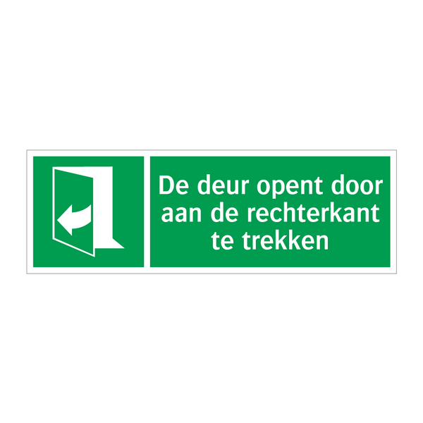 De deur opent door aan de rechterkant te trekken