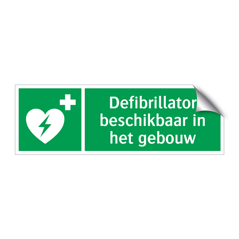 Defibrillator beschikbaar in het gebouw