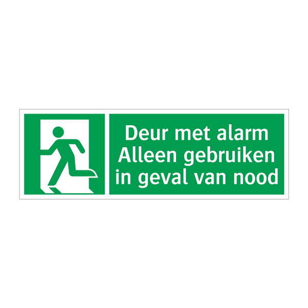 Deur met alarm Alleen gebruiken in geval van nood