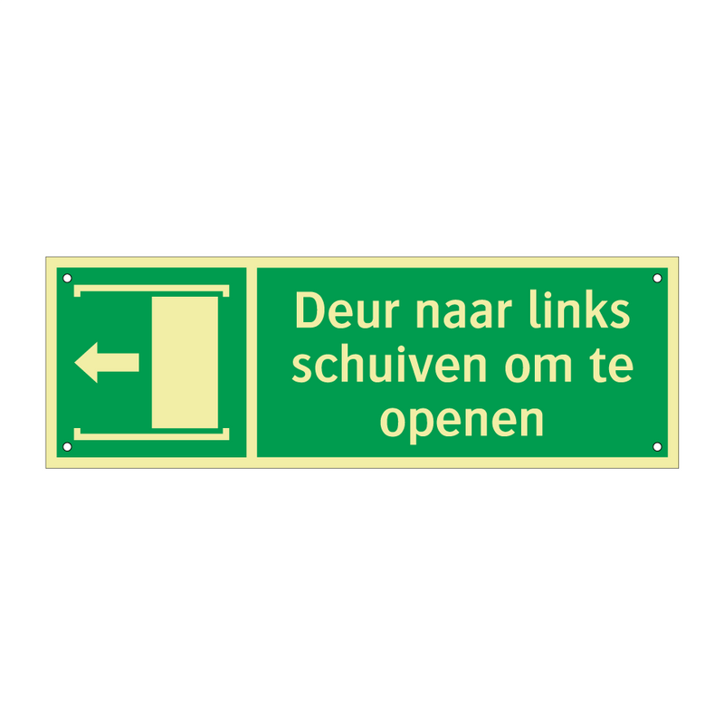 Deur naar links schuiven om te openen