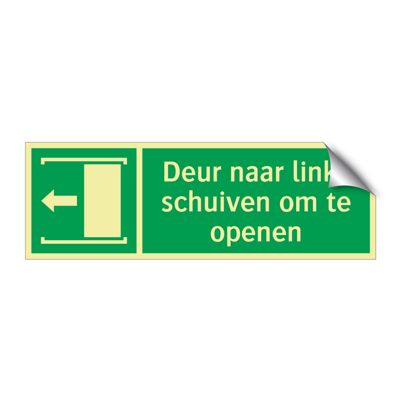 Deur naar links schuiven om te openen