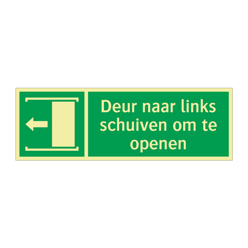 Deur naar links schuiven om te openen