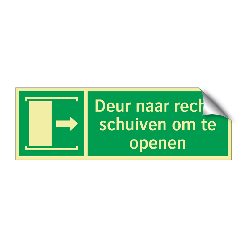 Deur naar rechts schuiven om te openen