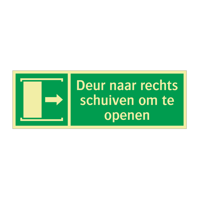 Deur naar rechts schuiven om te openen